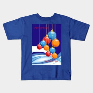 Christmas balls and snow Kids T-Shirt